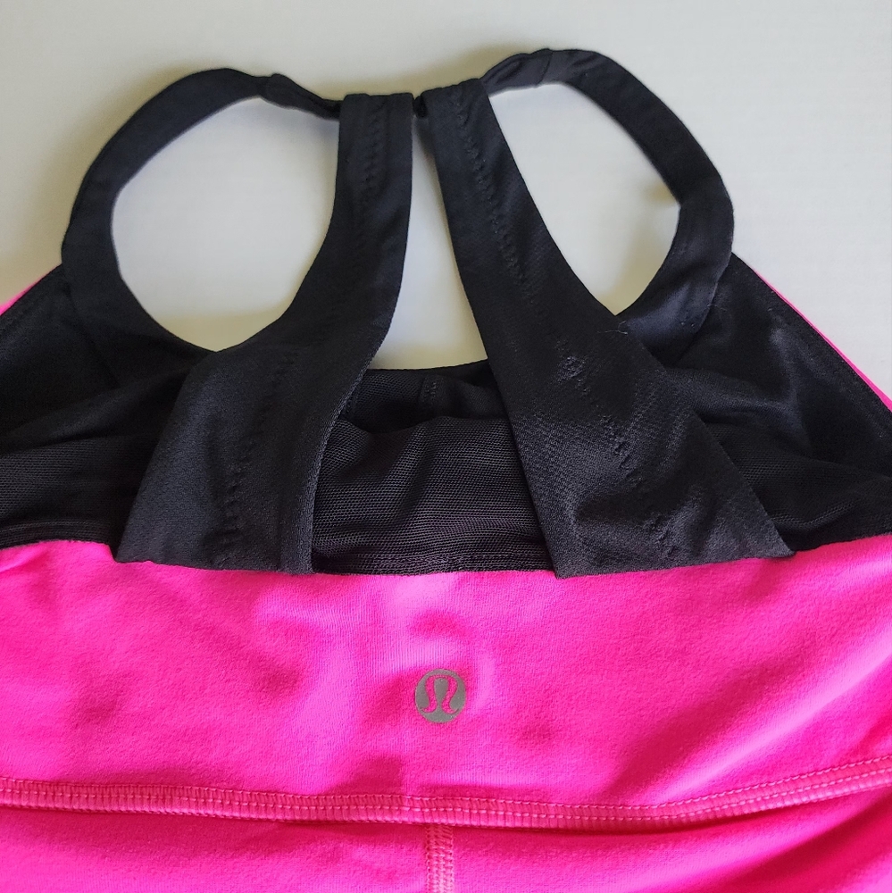 Lululemon Scoop Me Up Tank Top, Raspberry Glo Light/Black, Size 2 or XS - Picture 5 of 9